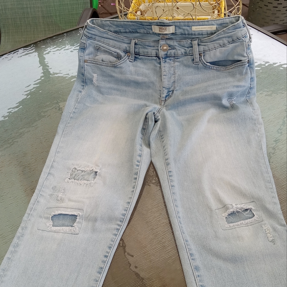 Vintage America Boho Skinny Ankle Jeans (pair 2), 12